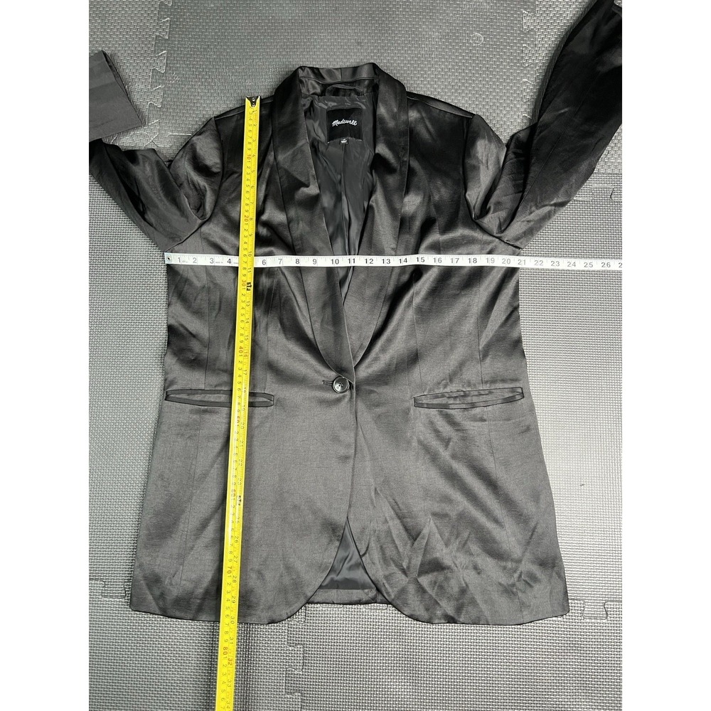 Madewell Women's Blazer Black Jacket Size 10 One Button Tailored Style NN822 - Picture 13 of 15